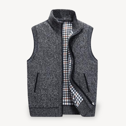 Warm Plaid Lined Men's Vest