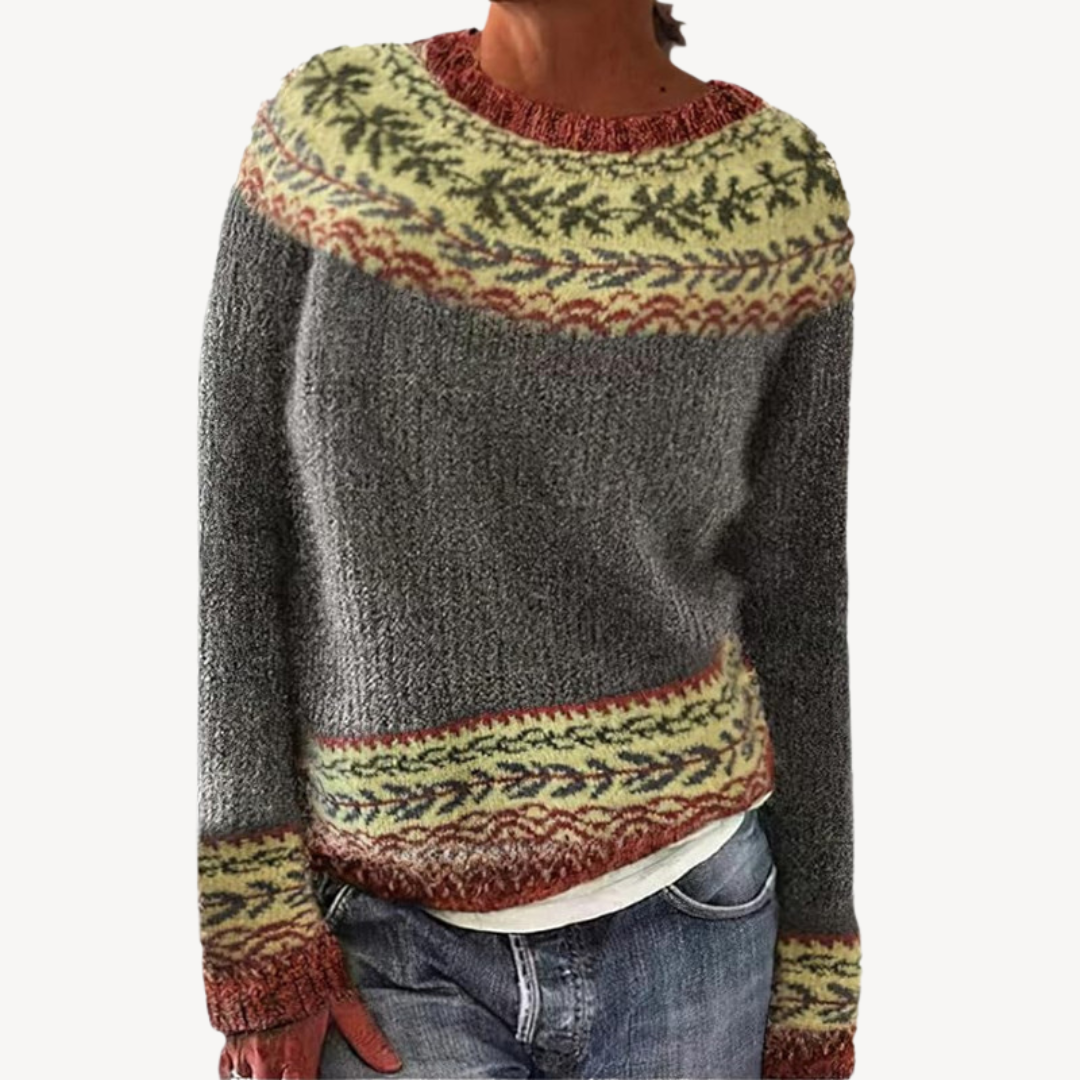 Pretty Flower Knit Sweater for Ladies