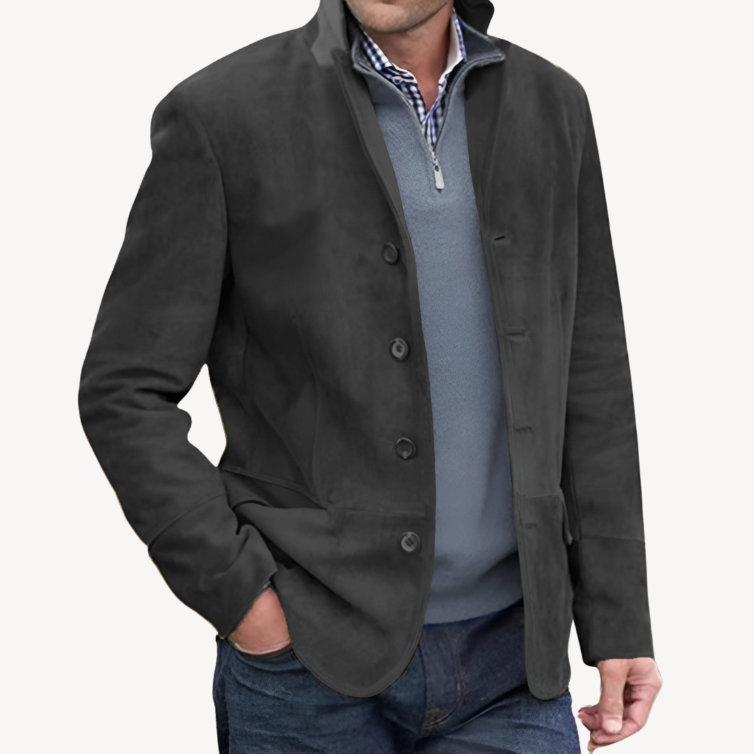 Luxury Leather Men's Blazer Coat
