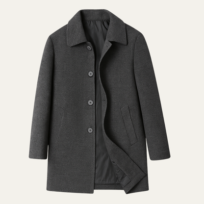 Warm Plaid Wool Men's Winter Overcoat Coat - OutfitLondon