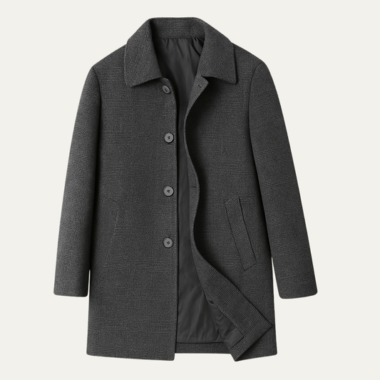 Warm Plaid Wool Men's Winter Overcoat Coat - OutfitLondon