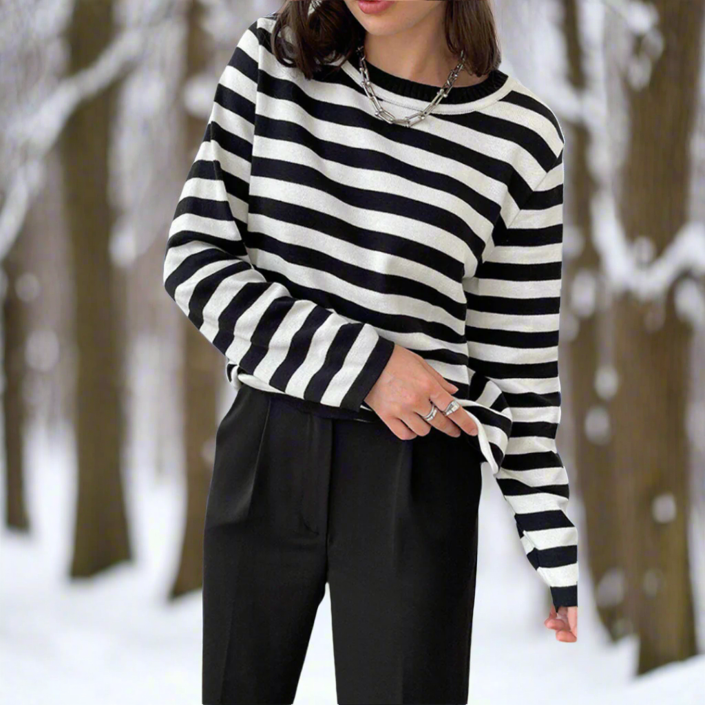 Timeless Vertical Striped Ladies T Shirt