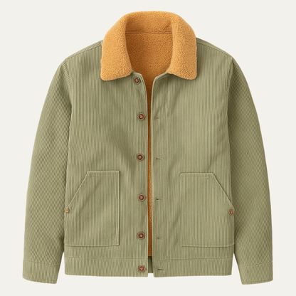 Warm Fleece Lined Men's Corduroy Trucker Jacket - OutfitLondon