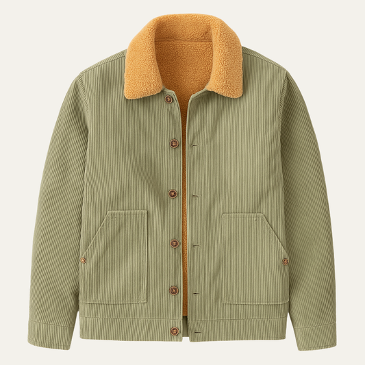 Warm Fleece Lined Men's Corduroy Trucker Jacket - OutfitLondon