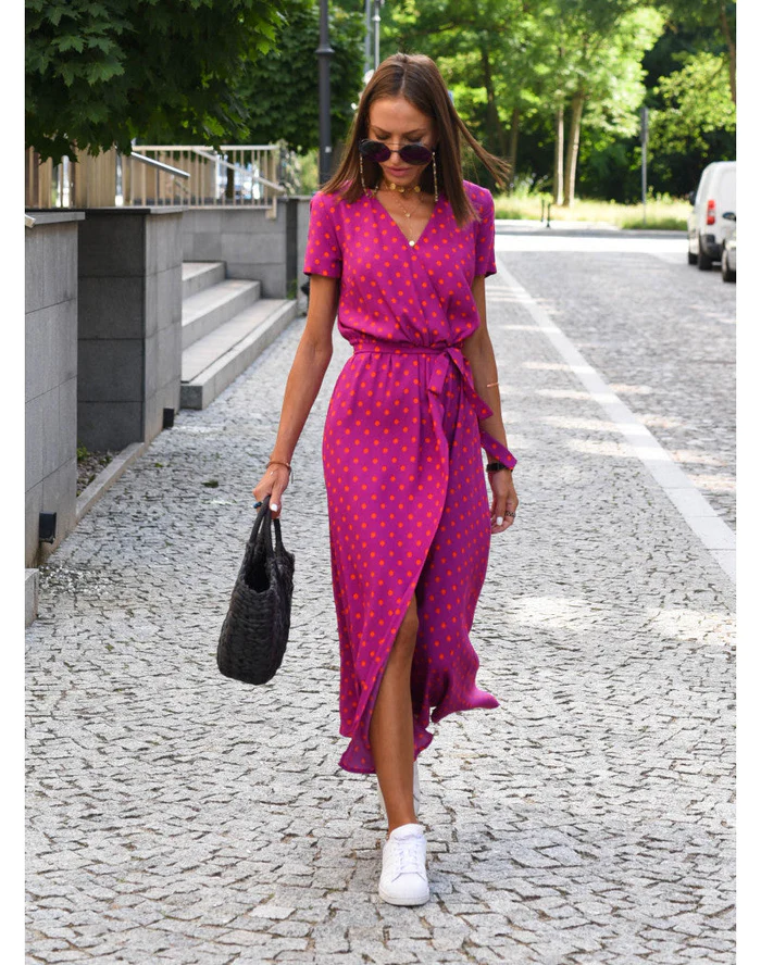 Lightweight Summer Dress with Colorful Floral Pattern - OutfitLondon