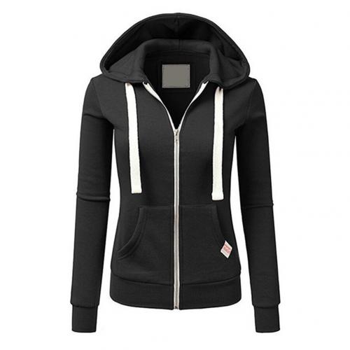 Warm Women's Fitted Zipper Hooded Jacket