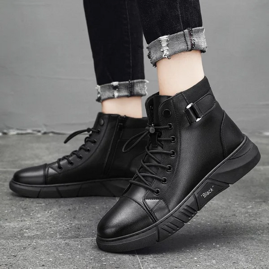 Men's Classic Leather Ankle Boots - OutfitLondon