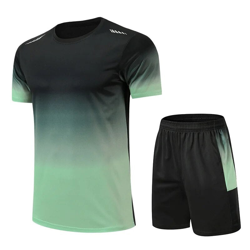 Mens Athletic Wear Set - Bold Gradient Fitness Clothing