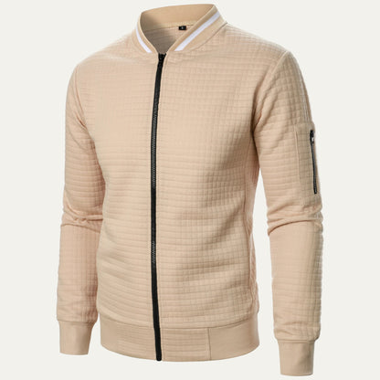 Men's Padded Grid Bomber Jacket