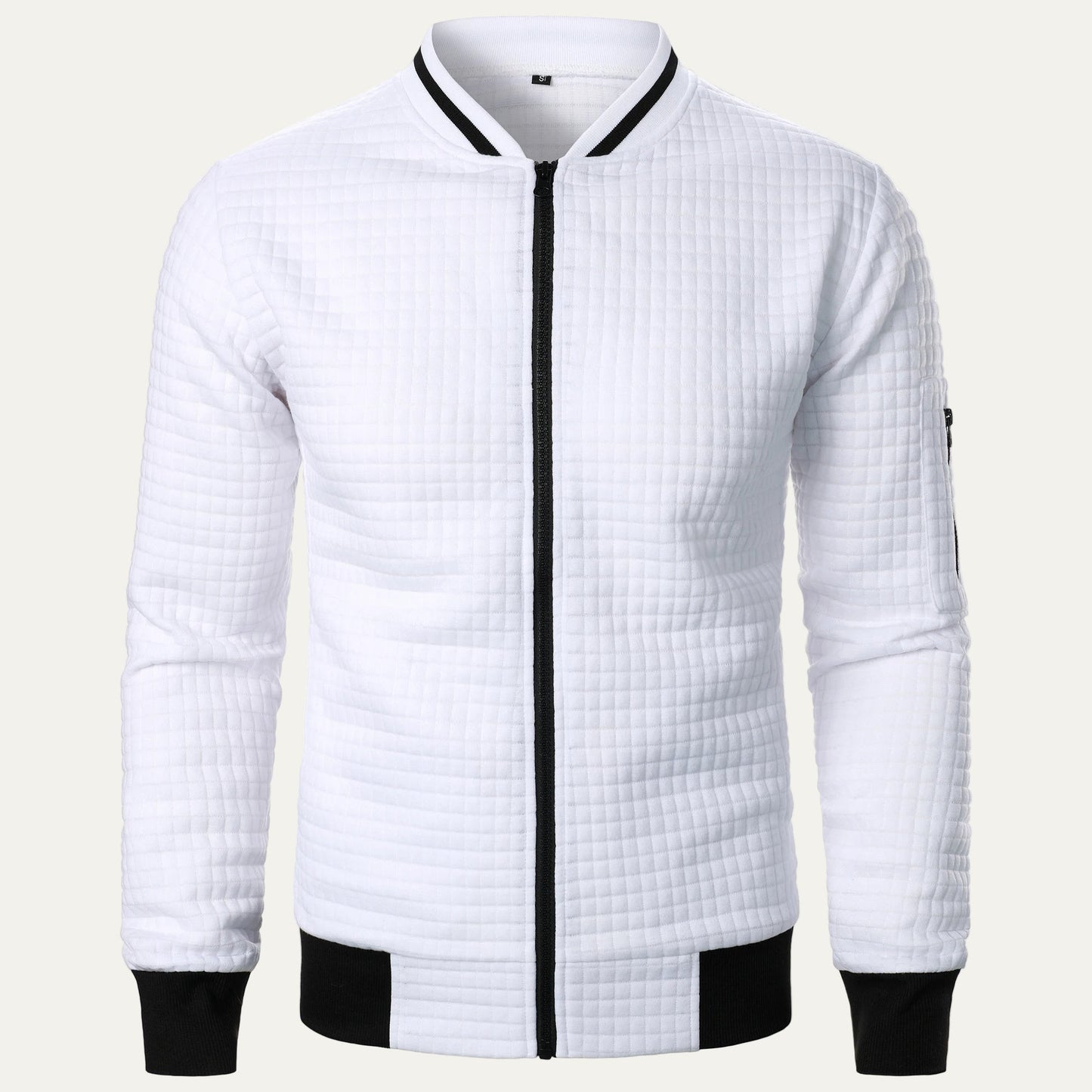 Men's Padded Grid Bomber Jacket
