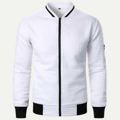Men's Padded Grid Bomber Jacket