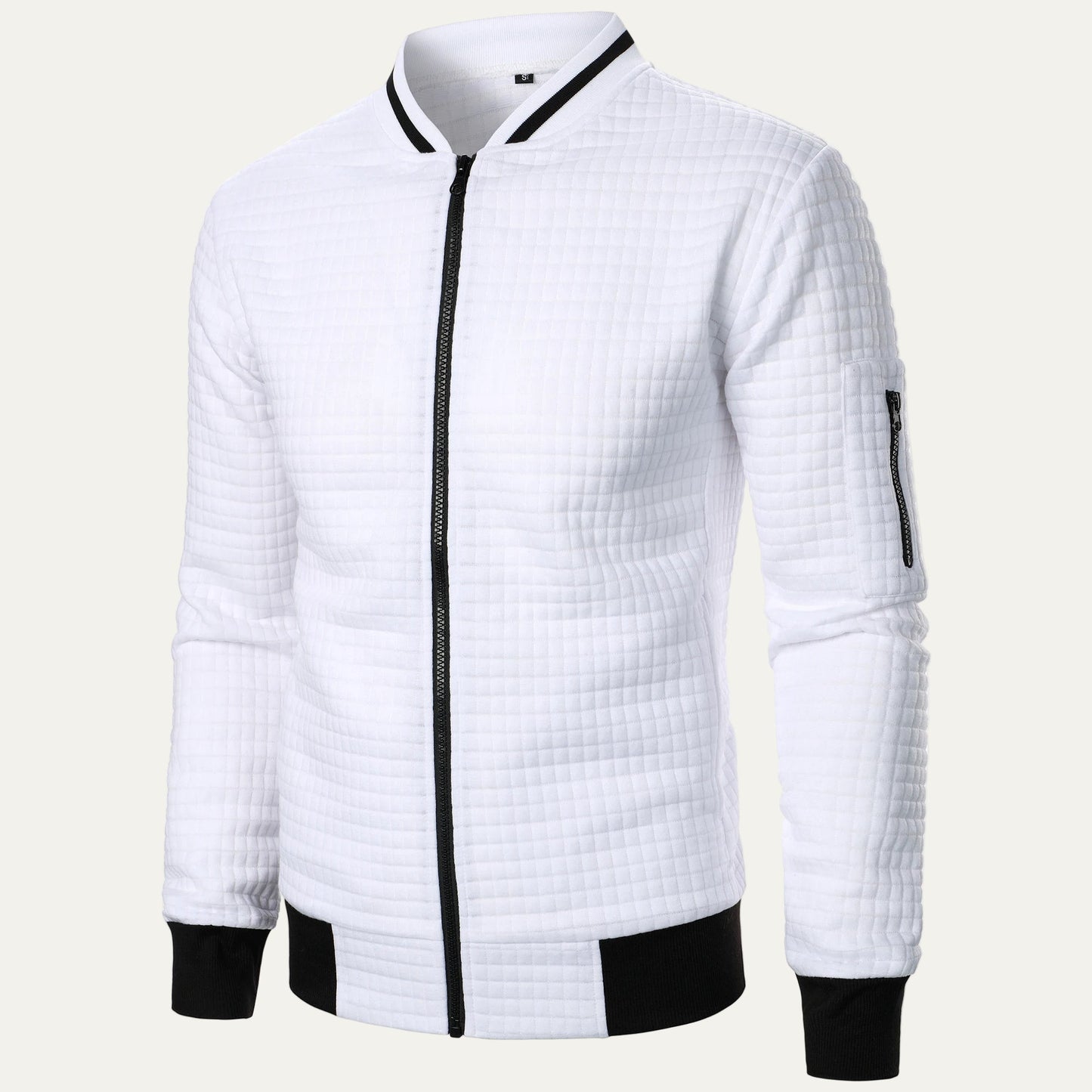 Men's Padded Grid Bomber Jacket