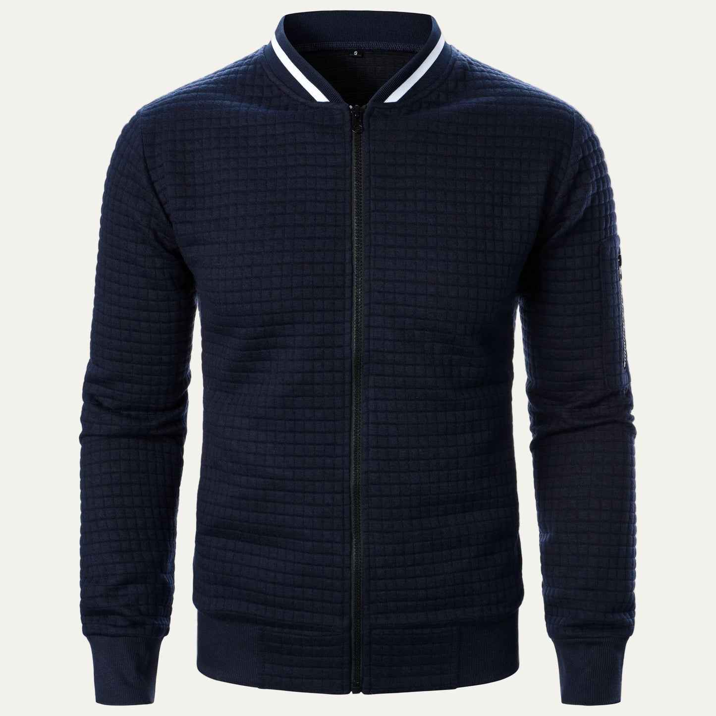 Men's Padded Grid Bomber Jacket