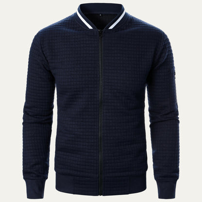 Men's Padded Grid Bomber Jacket