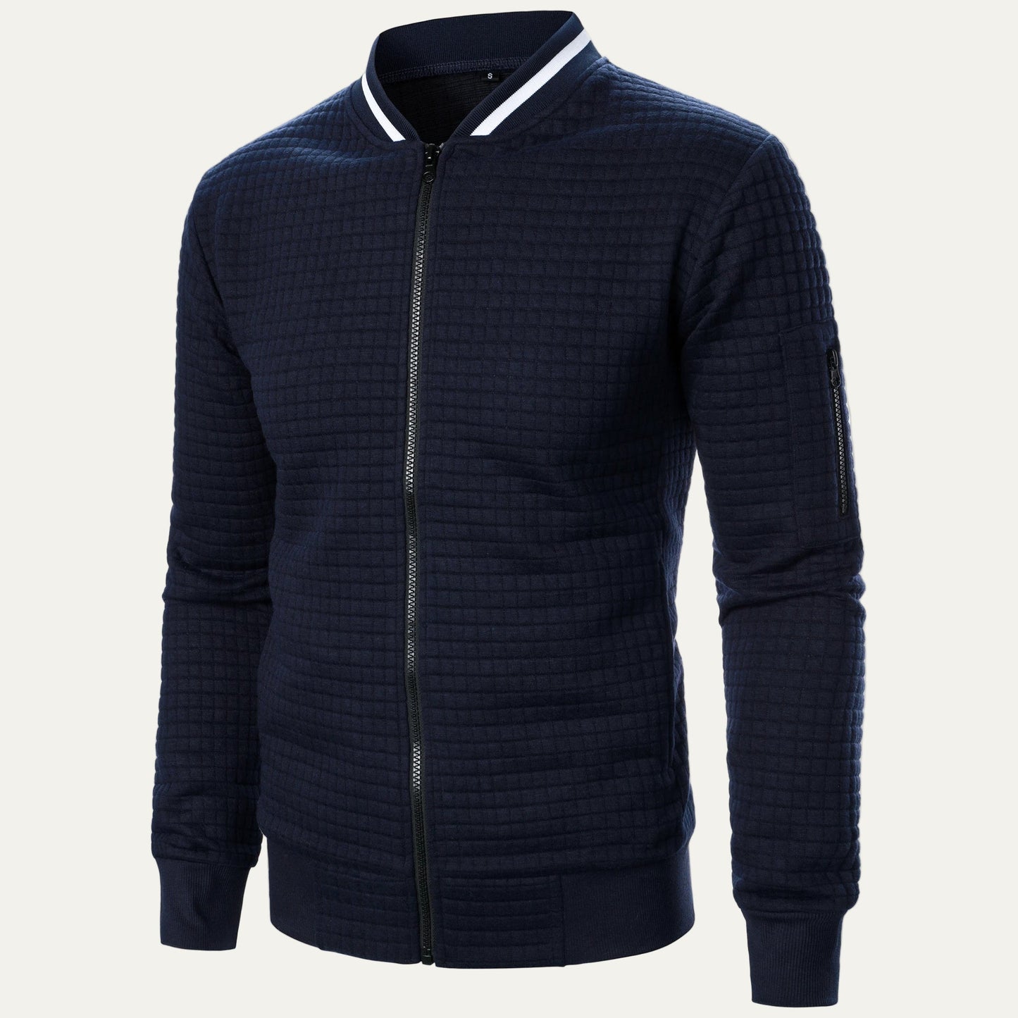Men's Padded Grid Bomber Jacket