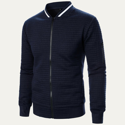 Men's Padded Grid Bomber Jacket