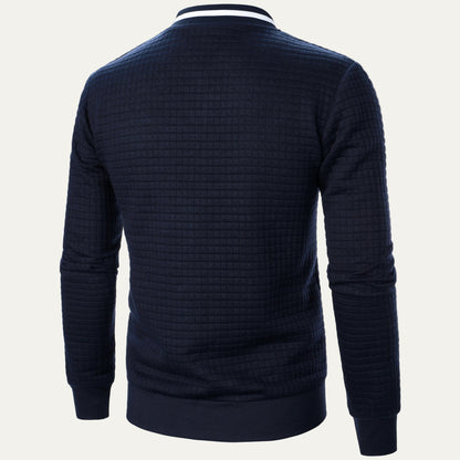 Men's Padded Grid Bomber Jacket