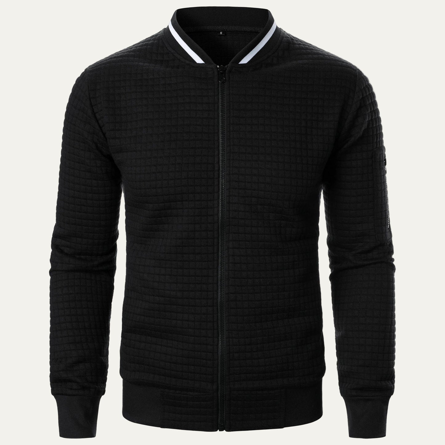 Men's Padded Grid Bomber Jacket