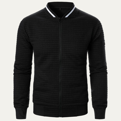 Men's Padded Grid Bomber Jacket