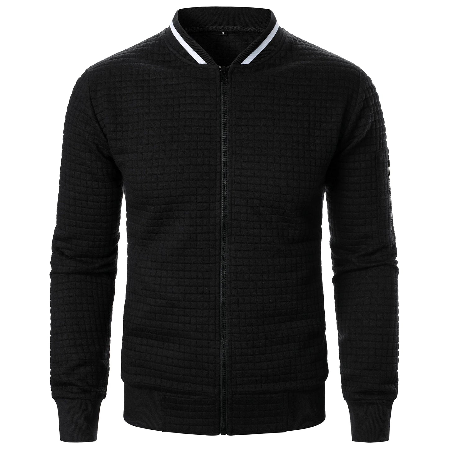 Classic Zip Up Mens Cotton Sweater