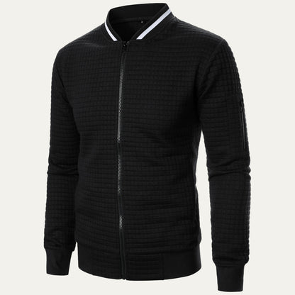 Men's Padded Grid Bomber Jacket