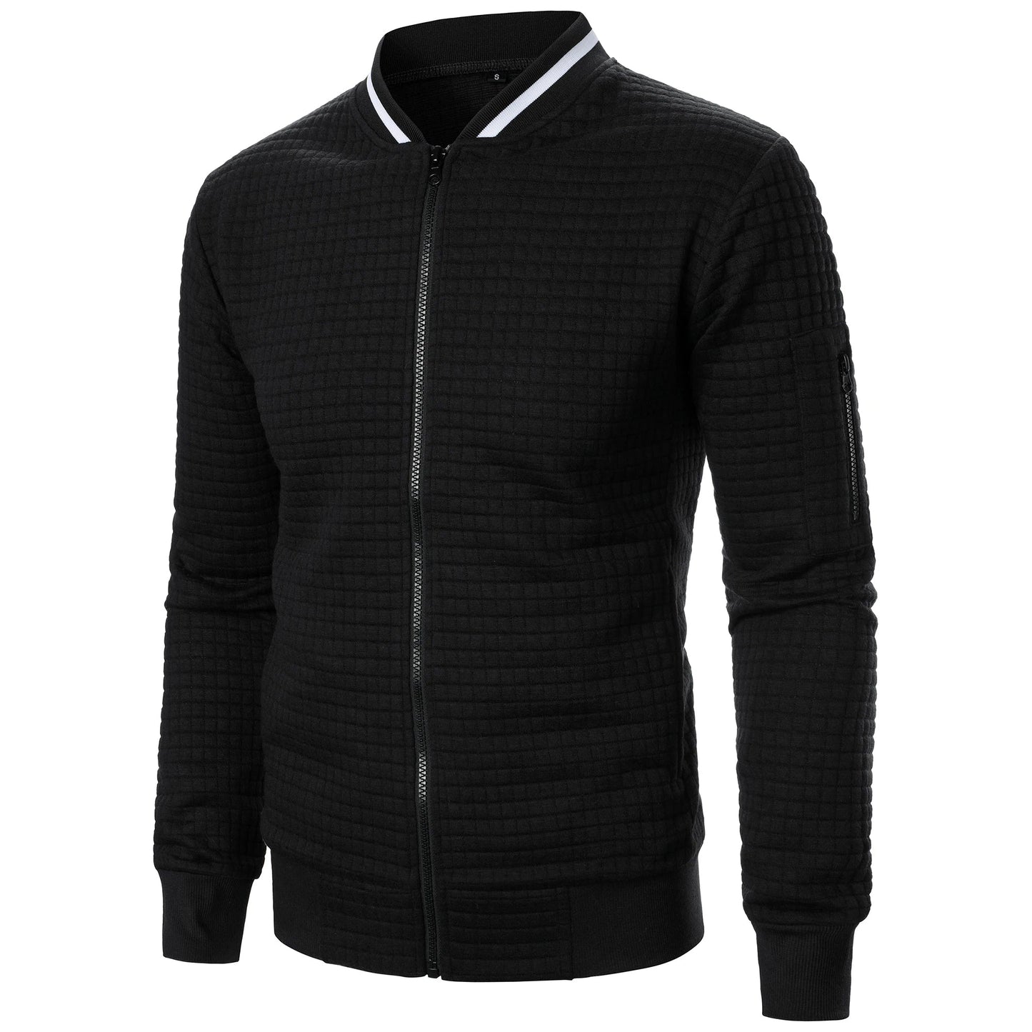 Classic Zip Up Mens Cotton Sweater