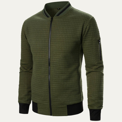 Men's Padded Grid Bomber Jacket