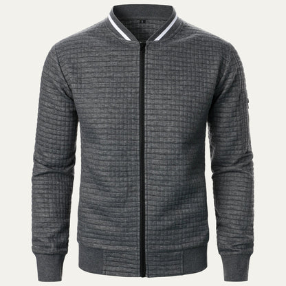 Men's Padded Grid Bomber Jacket