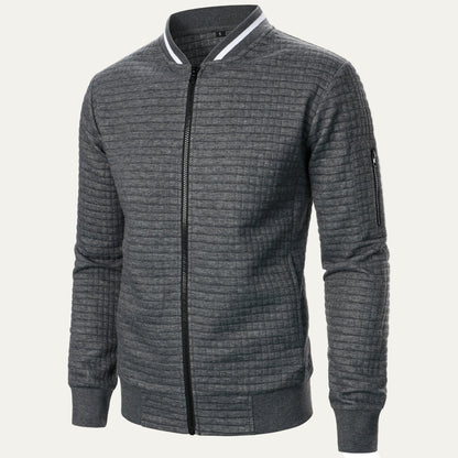 Men's Padded Grid Bomber Jacket