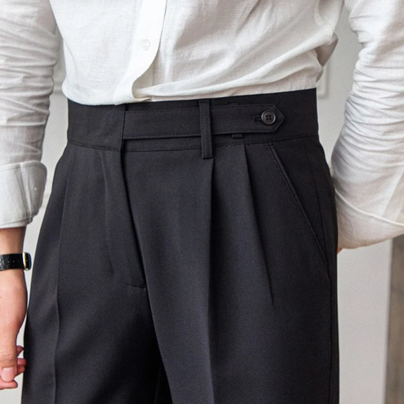 Classic Fit Pleated Mens Trousers