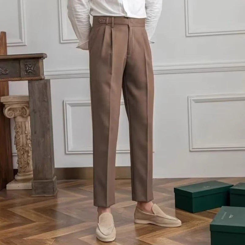 Classic Fit Pleated Mens Trousers