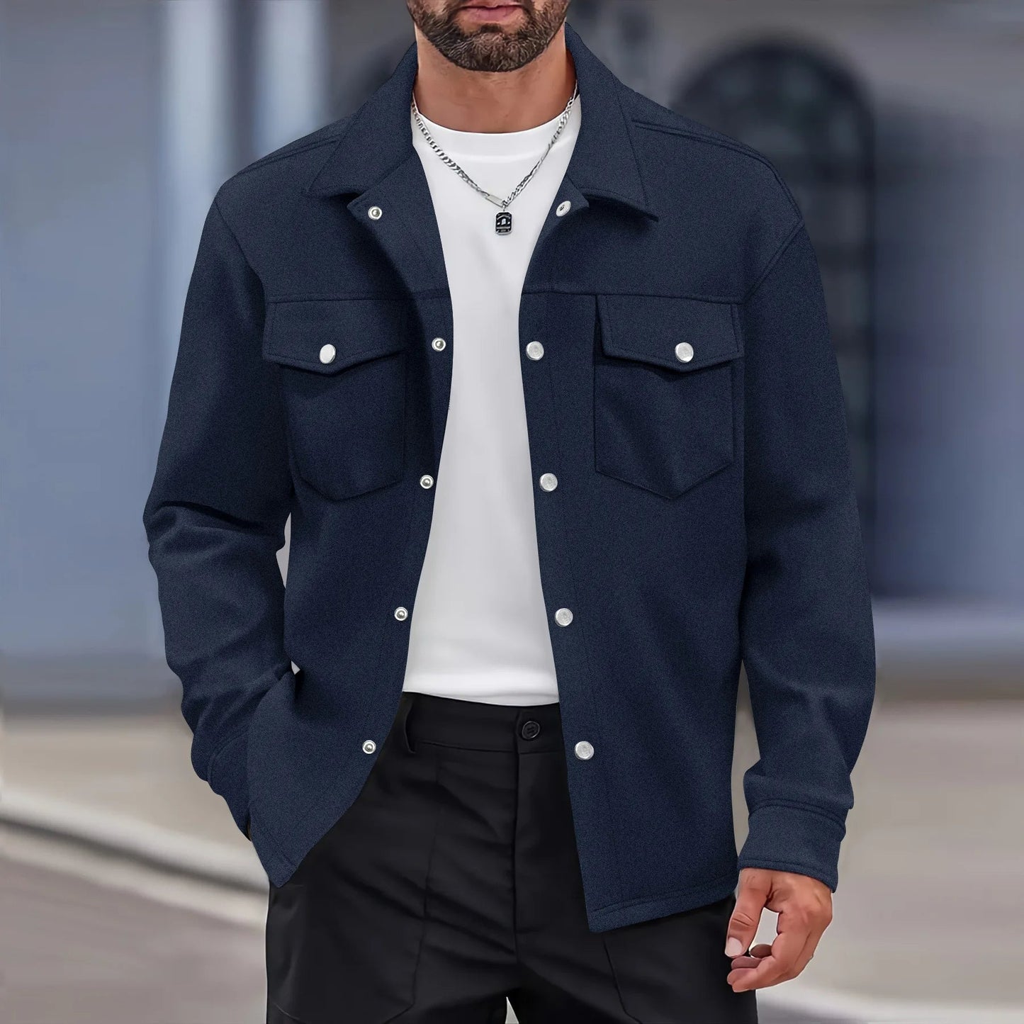 Slim Fit Mens Casual Shirt Jacket