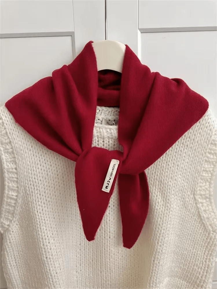 Soft Wool Triangle Scarf for Women