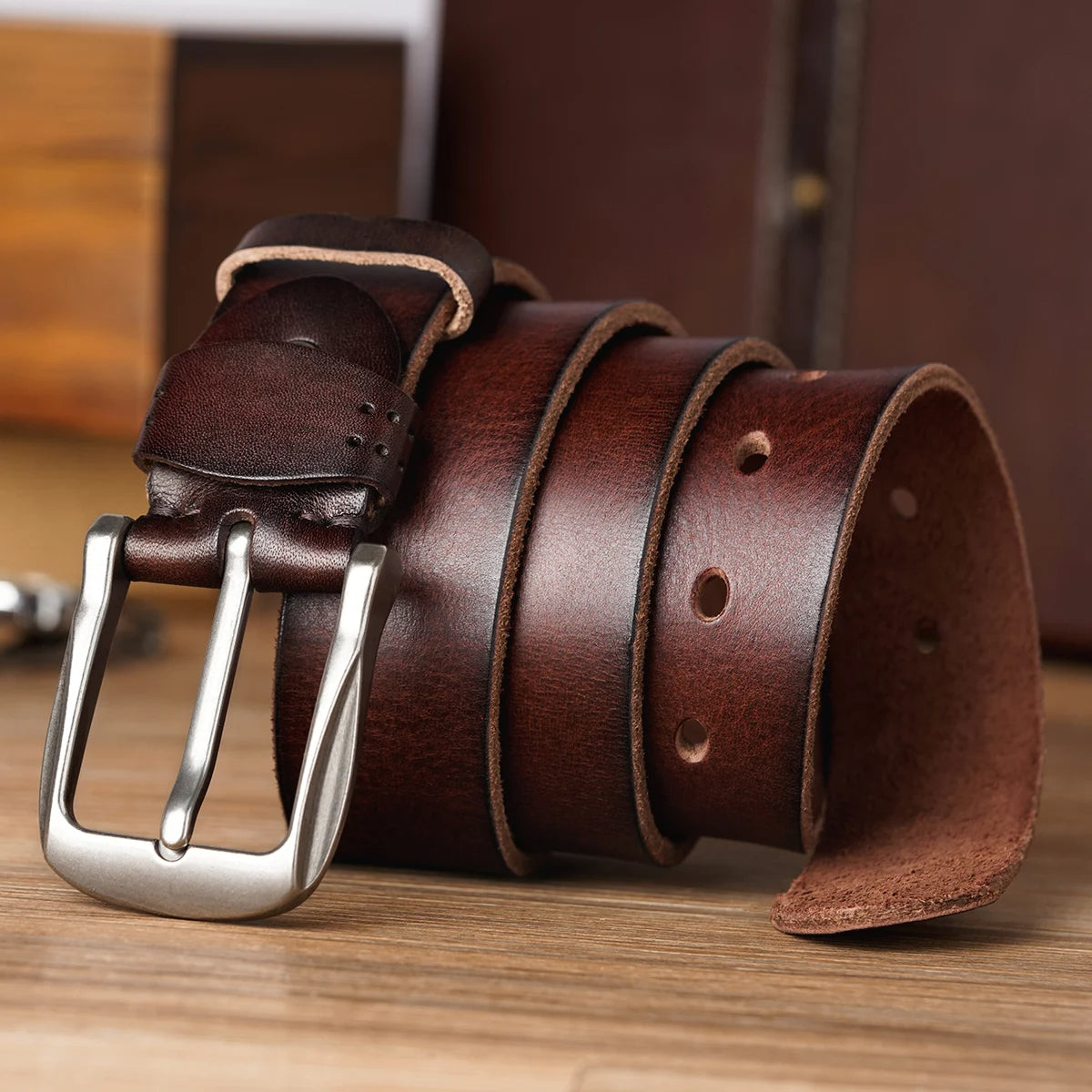 Genuine Leather Belt - High Quality Cowhide Strap