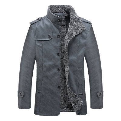 Luxury Fleece Lined Leather Coat