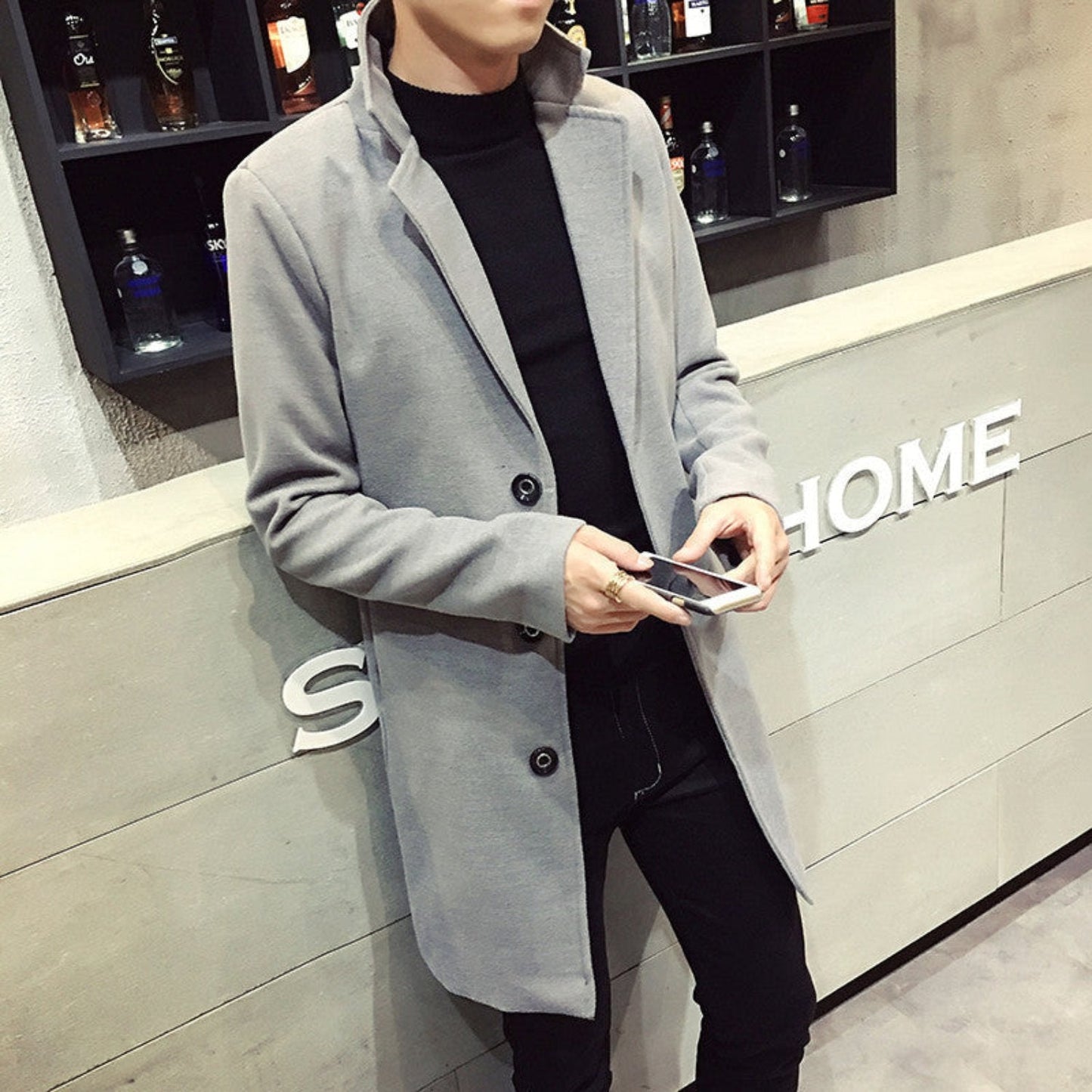 Thick Fleece Lined Pea Coat