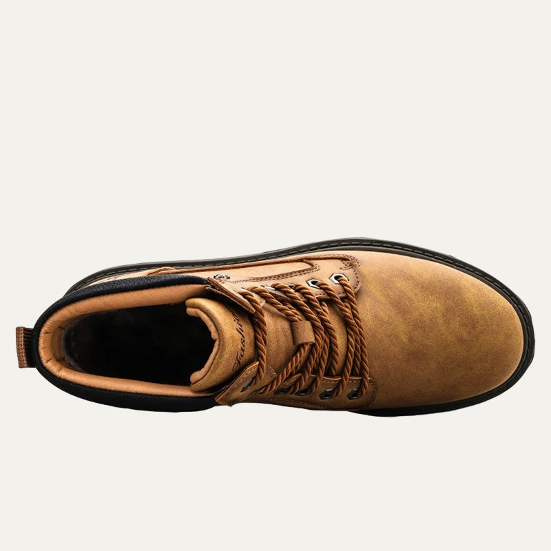 Tough Leather Lace Up Ankle Boots for Men