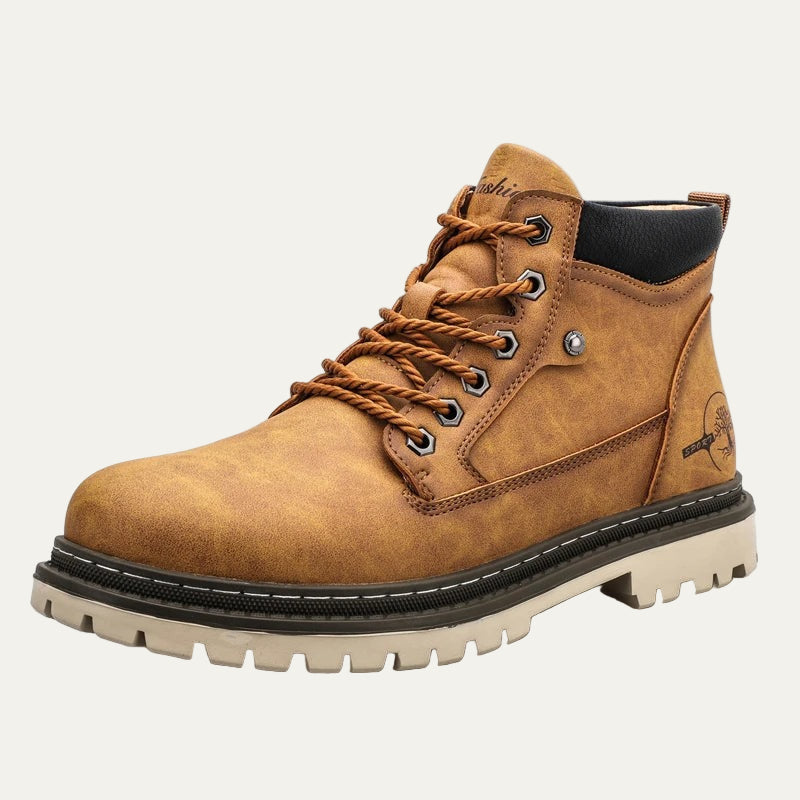 Tough Leather Lace Up Ankle Boots for Men - OutfitLondon