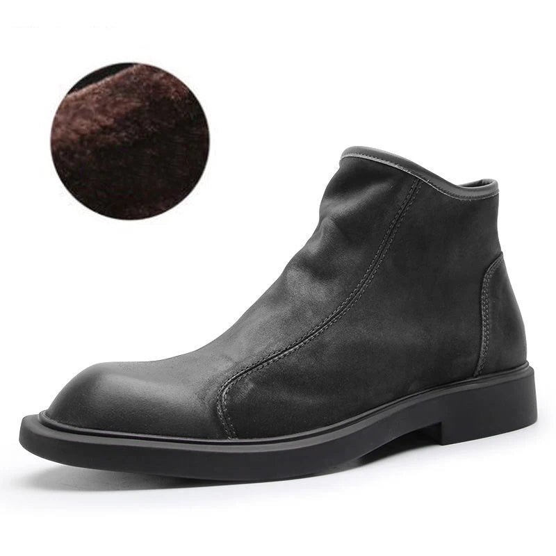 Rugged Mens Leather Daily Ankle Boots