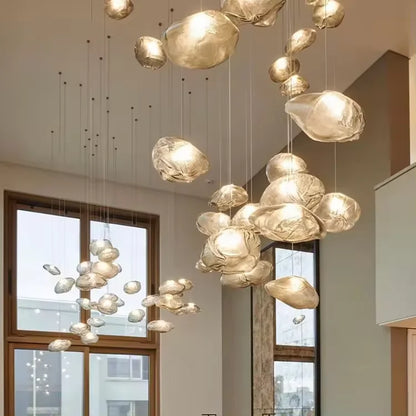Luxurious Crystal Pendant Light With Chrome Frame