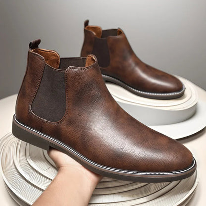 Classic Men's Leather Ankle Boots