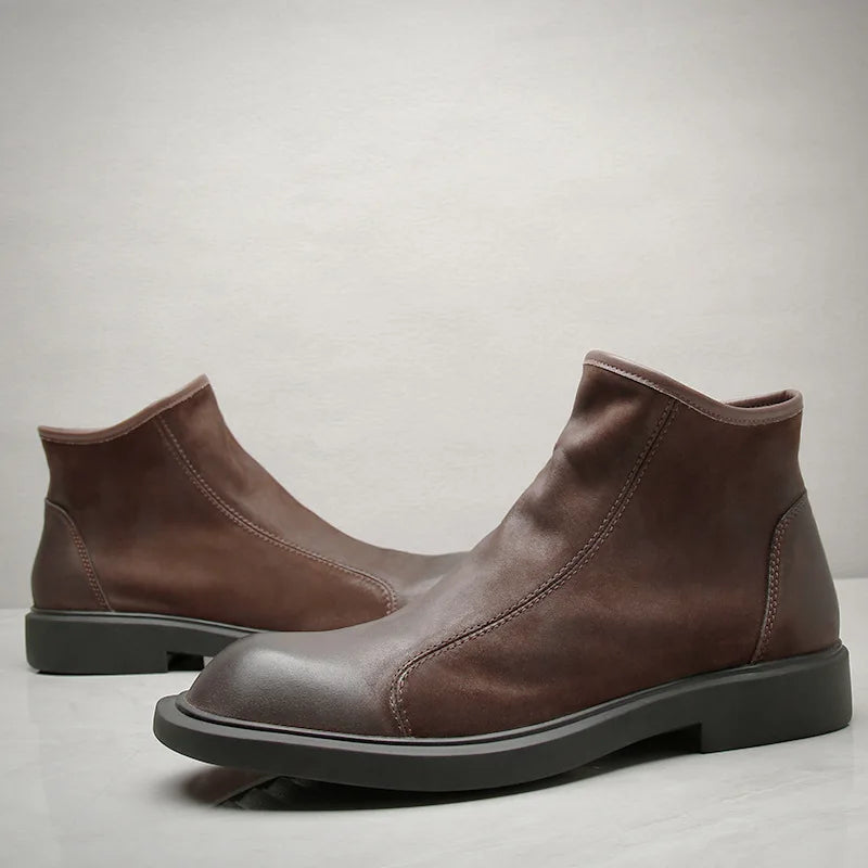 Rugged Mens Leather Daily Ankle Boots