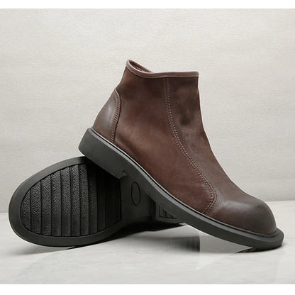 Rugged Mens Leather Daily Ankle Boots