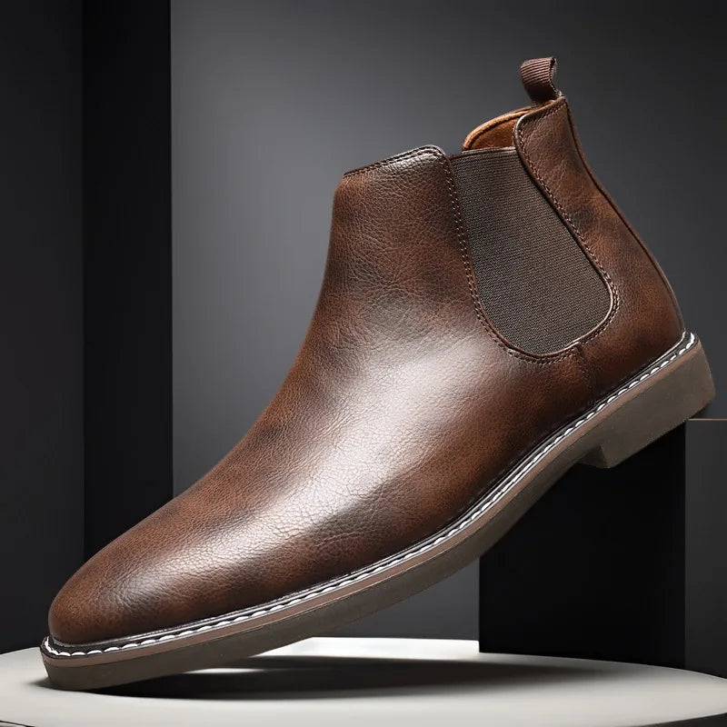 Timeless Men's Genuine Leather Chelsea Boots