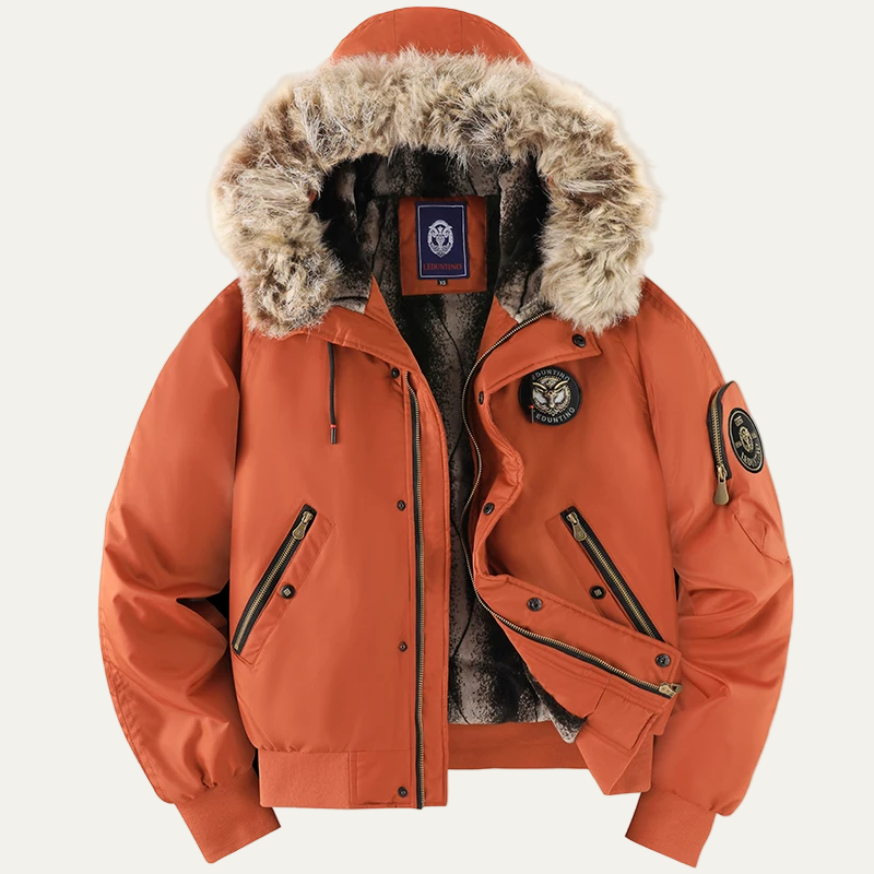 Men's Waterproof Travel Parka with Removable Fur Hood
