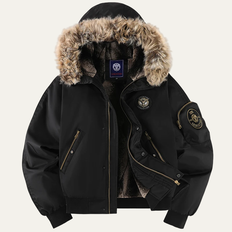 Men's Waterproof Travel Parka with Removable Fur Hood