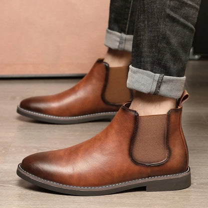 Timeless Men's Genuine Leather Chelsea Boots
