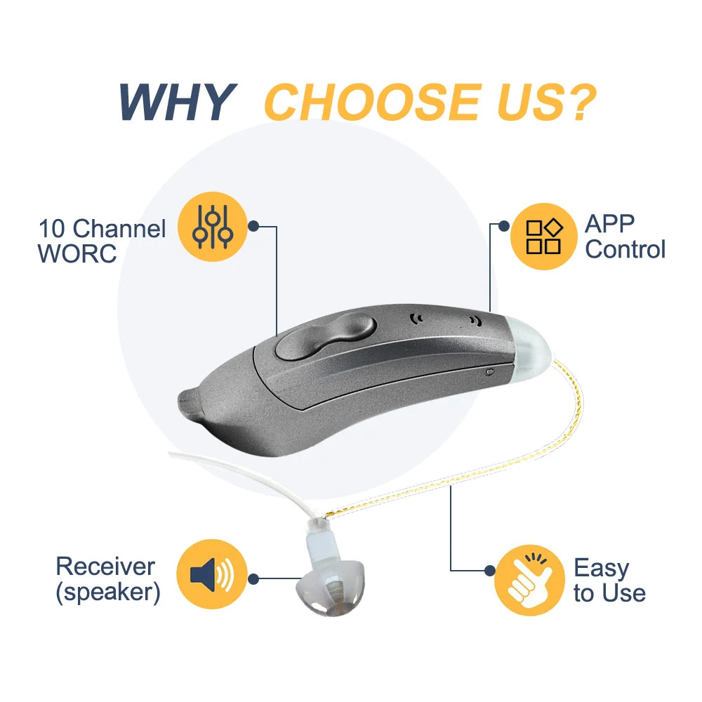 Discreet Rechargeable BTE Hearing Aids With App Control