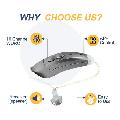Discreet Rechargeable BTE Hearing Aids With App Control