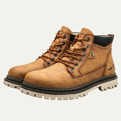 Tough Leather Lace Up Ankle Boots for Men
